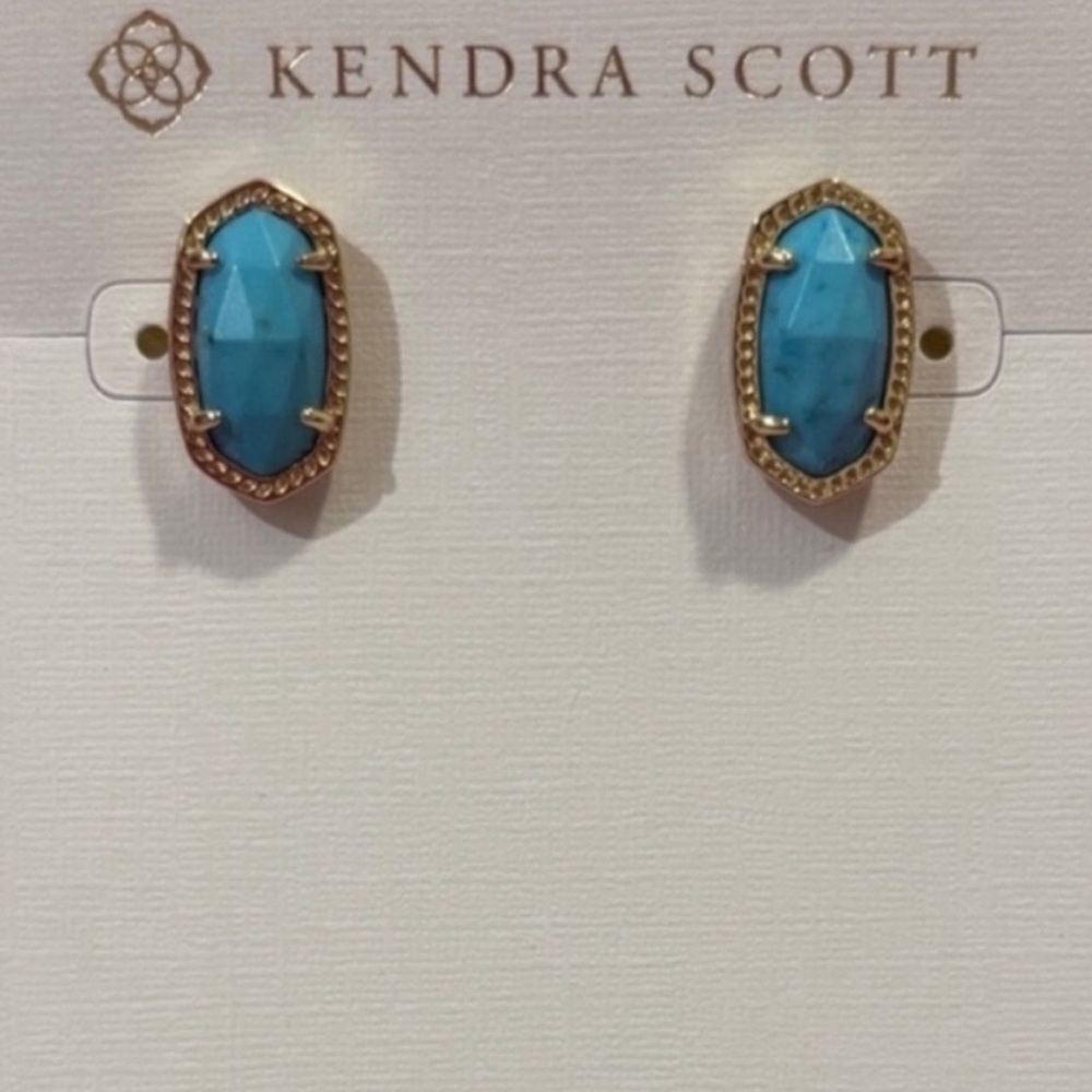 ✨SOLD✨ Kendra Scott Ellie Earrings Turquoise Magnesite Gold